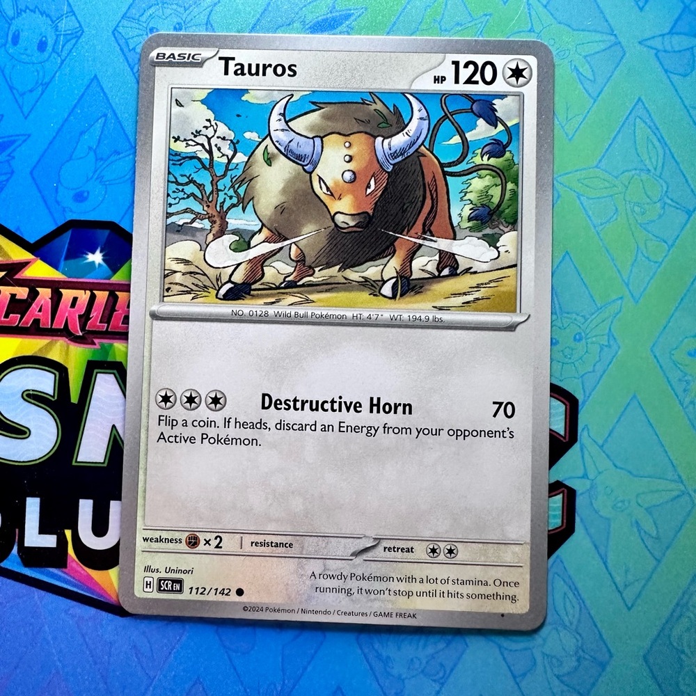 tauros (112/142) - common — pokémon: stellar crown
